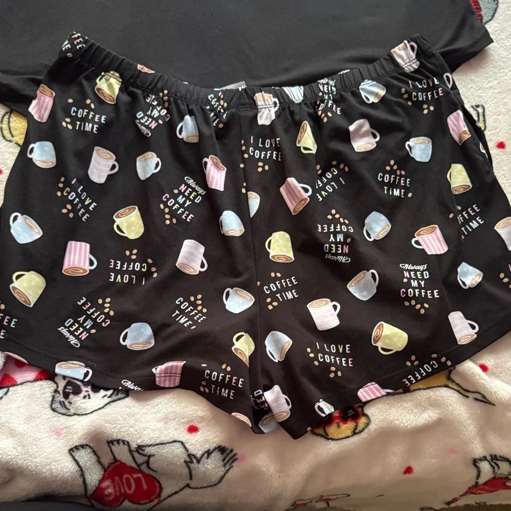 Women's Coffee Print Pajama Set
